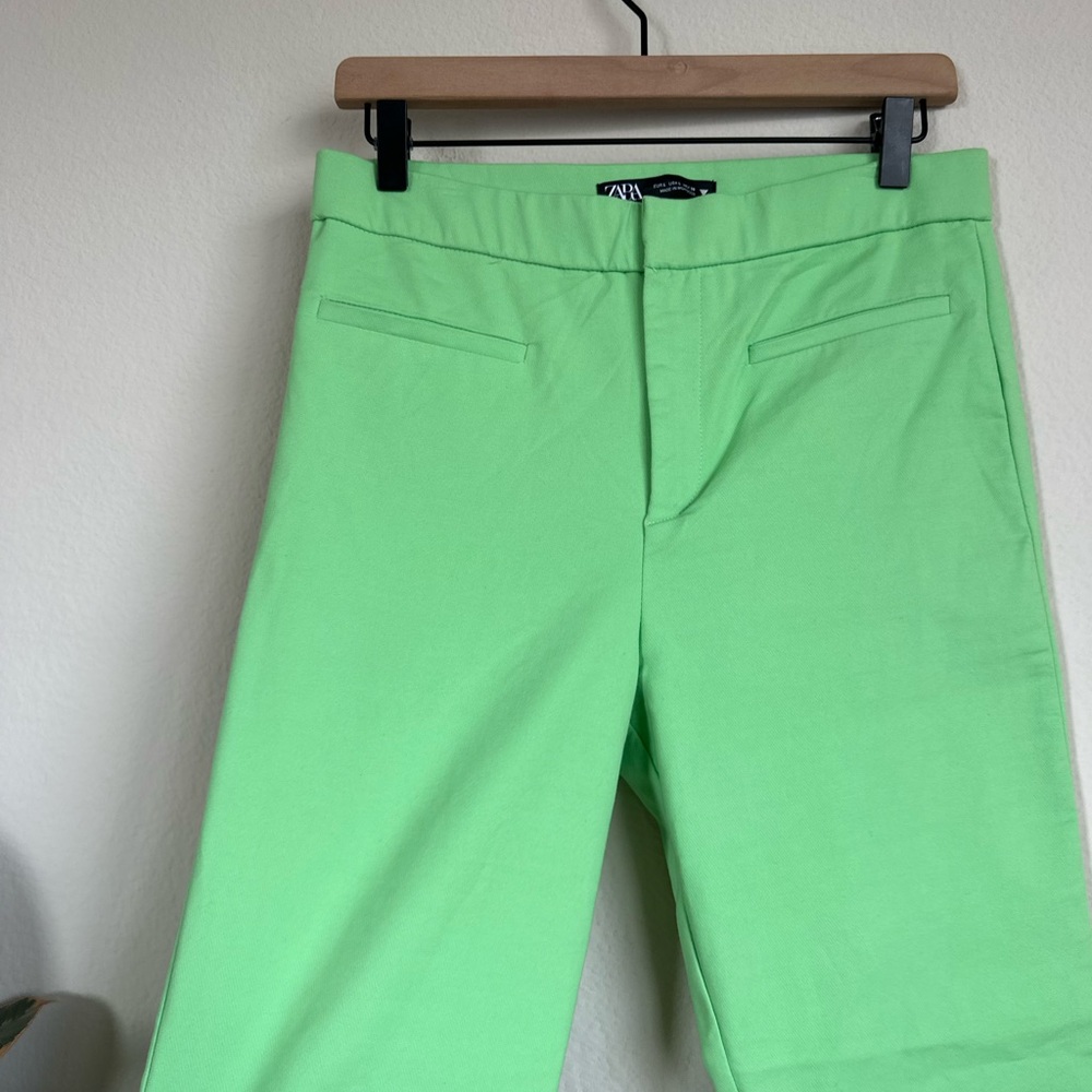 Zara Lime Green Cropped Pants - Picture 4 of 11